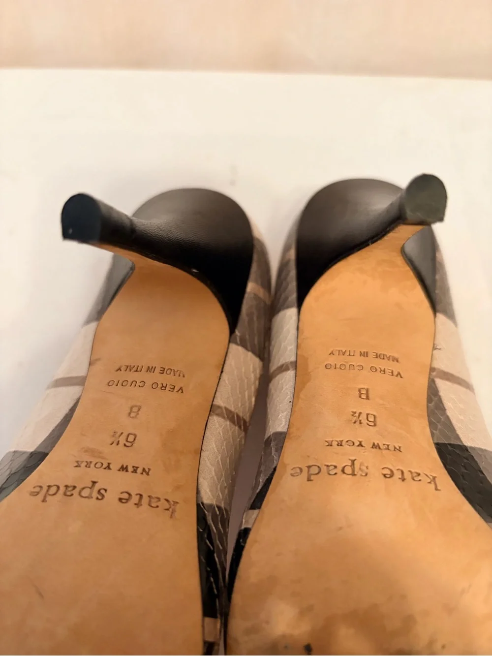 Kate Spade New York Licorice Plaid Snakeskin Stiletto Pumps